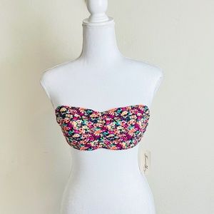 NWT Forever 21 Y2K Purple & Orange Floral Bandeau Bralette